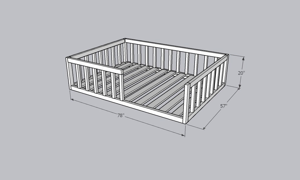 Full Size Toddler Bed Plans Montessori Bed Frame Plans Etsy UK