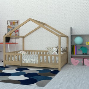 Montessori Bed plans, Full size house bed PDF plan, DIY floor bed, kid's bed blueprints, House Bed Frame project image 4