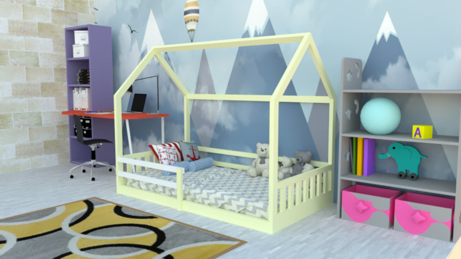 Montessori House Bed Plans Twin Size Bed Plan DIY Floor Bed Etsy