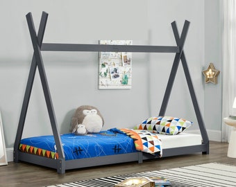 Montessori teepee twin bed plans, twin tipi kids floor bed project