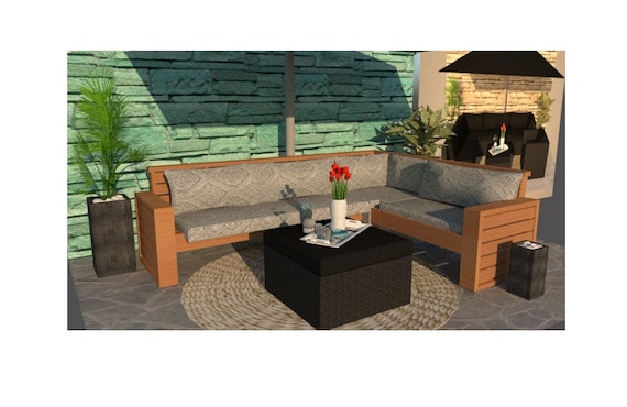 L Shape Nook Sofa Plans Diy Outdoor, Diy Garden Sofa Plans Uk