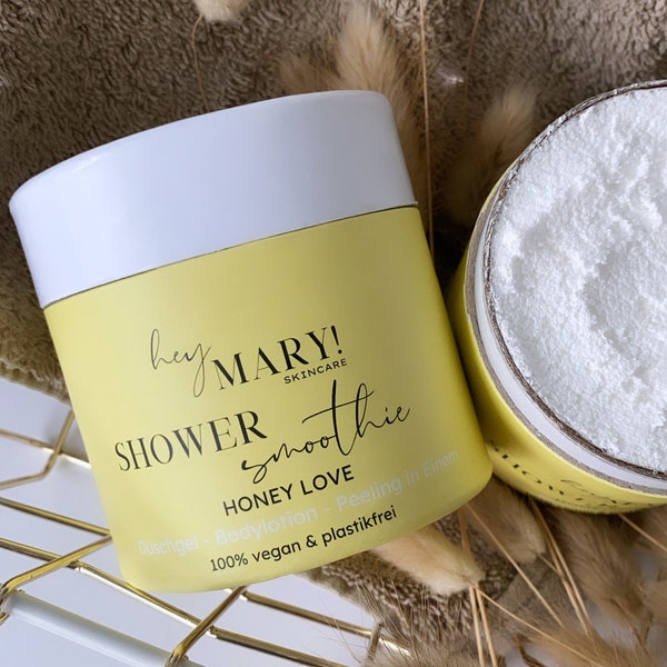 Shower Smoothie Honey Love - Duschgel, Peeling & Bodylotion in einem I Körperpeeling