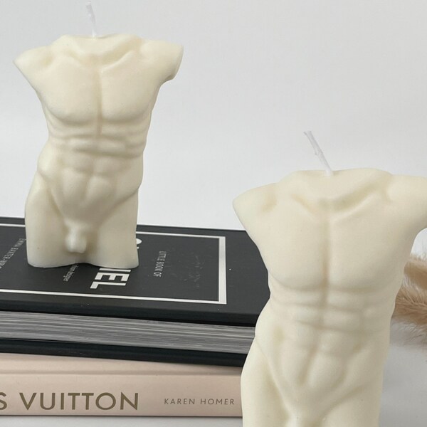 Male Body Candle, Torso Kerze, Körper, Mann, Vegan & Handmade | Kerze aus Rapswachs vegan