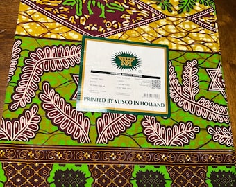 Tela africana con estampado de cera, llamativo diseño de Ankara, algodón de 6 yardas