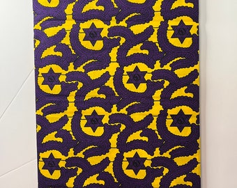 Purple Star Ankara Fabric - African Wax Print, 6 Yards
