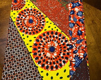 African Wax Print Fabric, Eye-Catching Ankara Design, 6 Yard