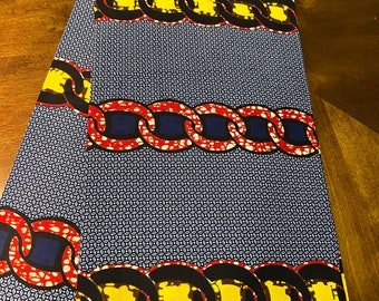 African Wax Print Fabric, 6 Yard Cotton Ankara, Eye-Catching Design