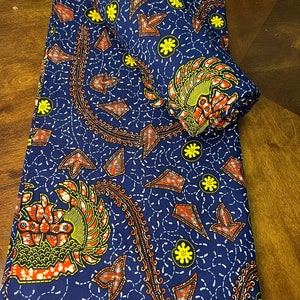 African Wax Print Fabric-6 Yard:Eye-Catching Design for Head Wraps,Dresses,Dolls and Special Projects/Ankara Fabric/Lamp Shade pattern