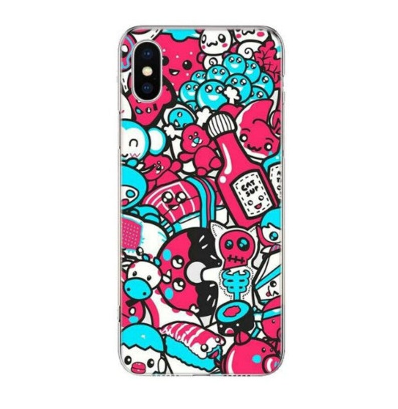 iPhone 6 6S 7 8. Fun Colorful Back Covers For iPhone 12 Pro Max 11 Pro Max 11 XS Max iPhone 6 6S 7 Plus Anime Graffiti Sticker Phone Case