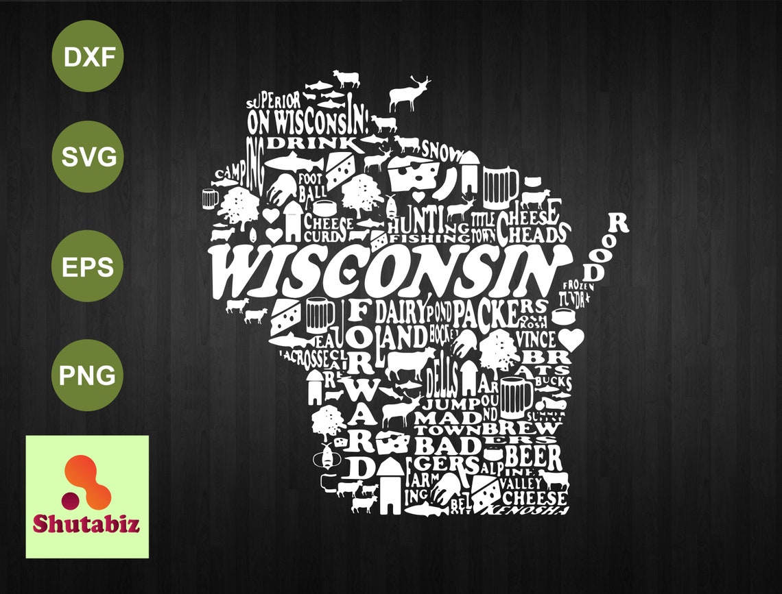 Wisconsin State SVG SVG Cut Files commercial use digital Etsy