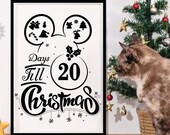 advent calendar kids, cute stationery 24 day advent calendar, Christmas Svg, Days till Christmas print for kids room,Mouse ears Svg,