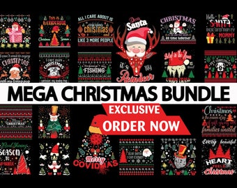 Ugly Christmas sweater SVG bundle, tacky Christmas jumper SVG bundle Perfect for any day Christmas craft project, Commercial Use!