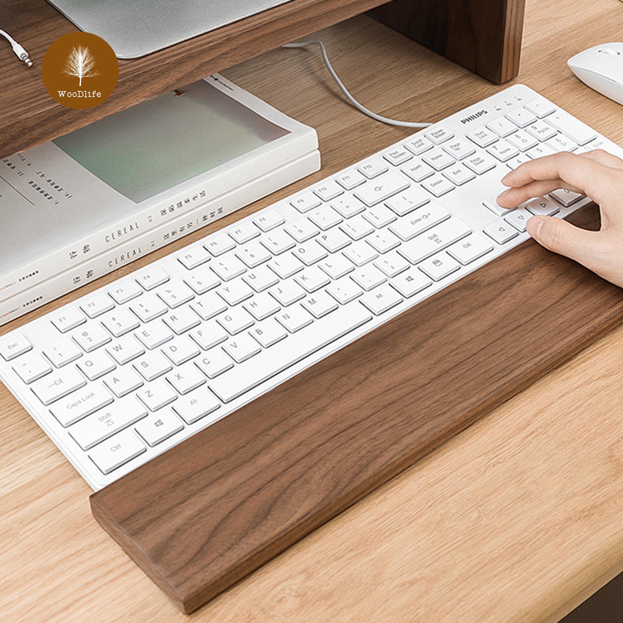 Personalized Walnut Wood Wrist Rest Wooden Mechanical Keyboard Etsy