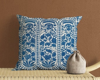 Blue Chinoiserie Throw Pillow