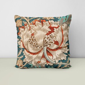 William Morris Honeysuckle Pillow: Art Nouveau Floral Accent Pillow Case
