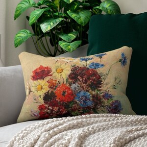 Antique French Country Floral Print Accent Pillow