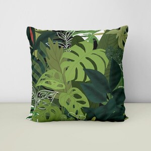 Monstera Leaves Throw Pillow