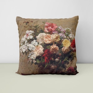 Shabby Chic Antique Floral Print Decorative Pillow