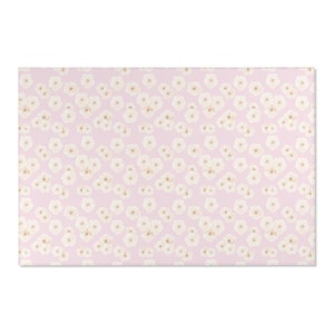 Tapis rose pâle à fleurs
