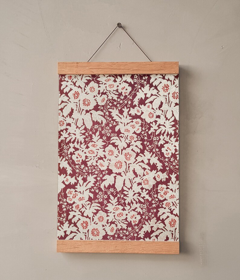 Cartel de flores maximalistas, arte de pared con patrón floral de chintz azul y burdeos, conjunto de dos estampados florales antiguos, decoración única de la habitación imagen 5