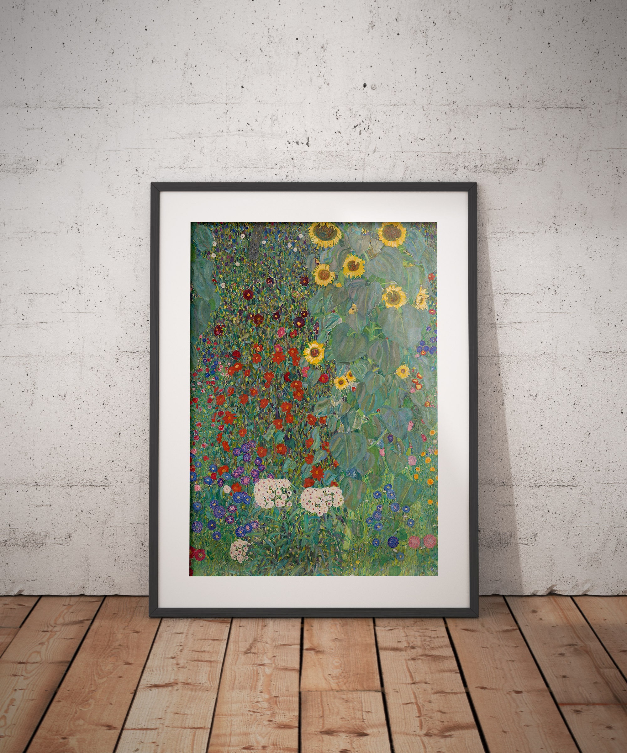 1art1 Gustav Klimt 'Blumengarten' Leinwandbild - 80x60 Cm, Fertig Auf Keilrahmen