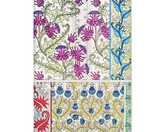 Colorful Art Nouveau Floral Print Area Rug