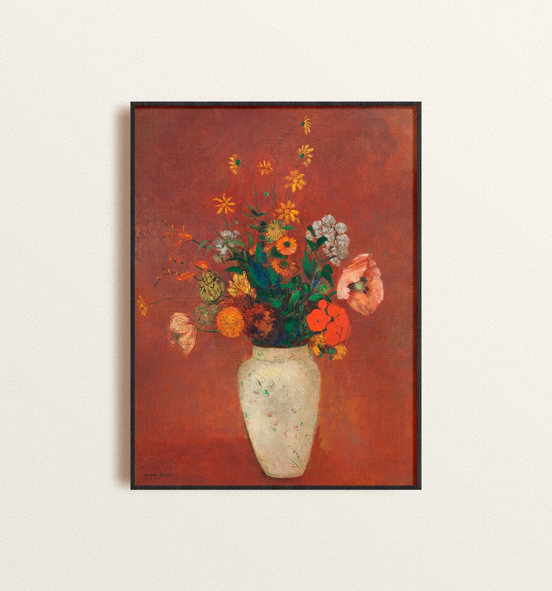 オディロン・ルドン 花のジクレー版画：赤錆色の花束の静物画 - Etsy 日本