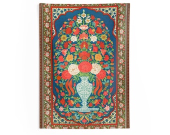 Mughal Floral Tapestry: Maximalist Indian Folk Art Wall Hanging (26"x36")
