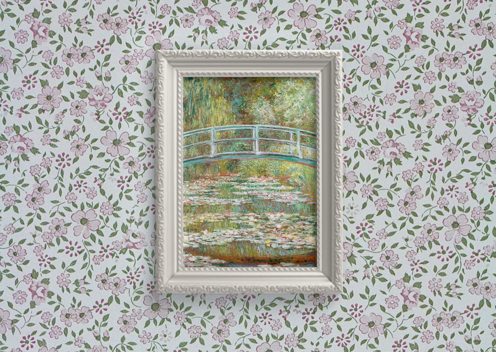 モネの睡蓮の池の絵画ジクレーポスター、印象派の自然アートの