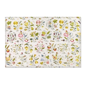 Suzani Style Floral Print Small Area Rug, Bohemian Flower Print Decorative Rug, Small Spaces Floral Accent Rug, Boho Chic Room Deco