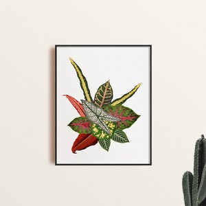 Tropischer Blätter-Kunstdruck, tropisches Pflanzen-Poster, grüne Wohndekoration, Wohnzimmer-Poster, Schlafzimmer-Wandkunst, tropische Wandkunst, Natur-Dekor