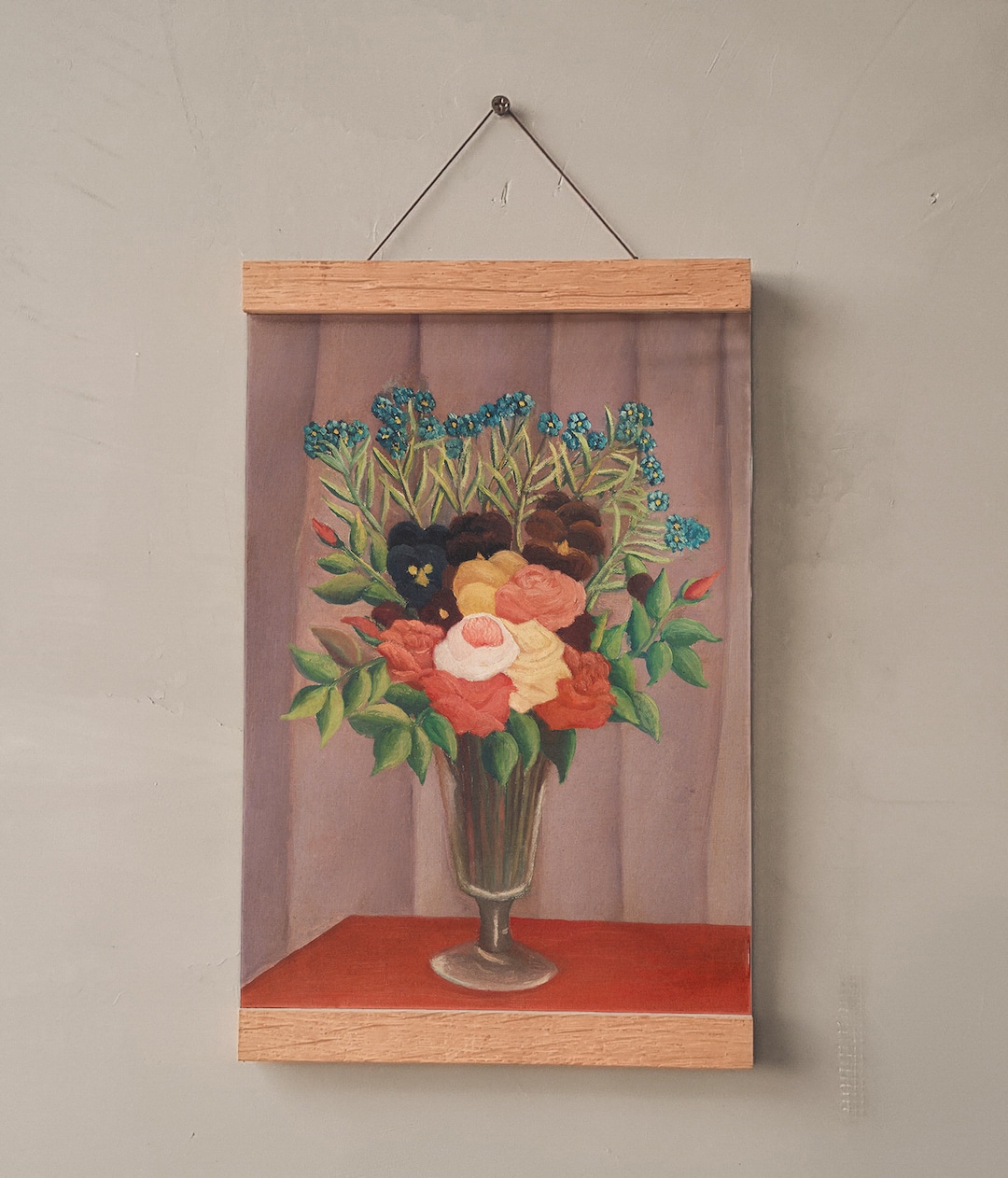 Henri Rousseau Flower Still Life Art Print, Vase of Flowers in Lavender ...