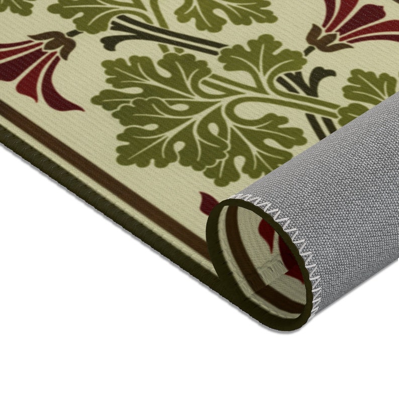 Craftsman Style Leaf Pattern Small Area Rug Arts and Crafts Etsy