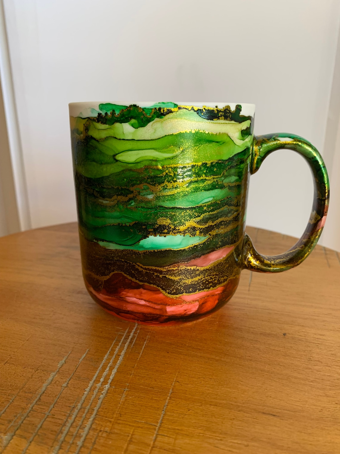 Hand Painted Alcohol Ink Coffee Mug Etsy