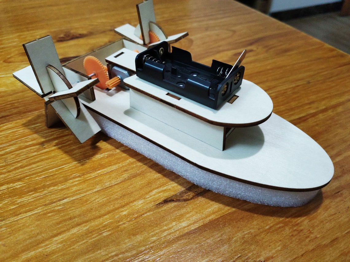 Electric Paddle Wheel Boat Retro Style Wood Navigable Paddle Etsy