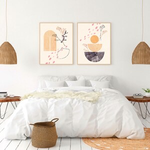 Boho Bedroom wall art set of 2 prints Living room wall art | Etsy