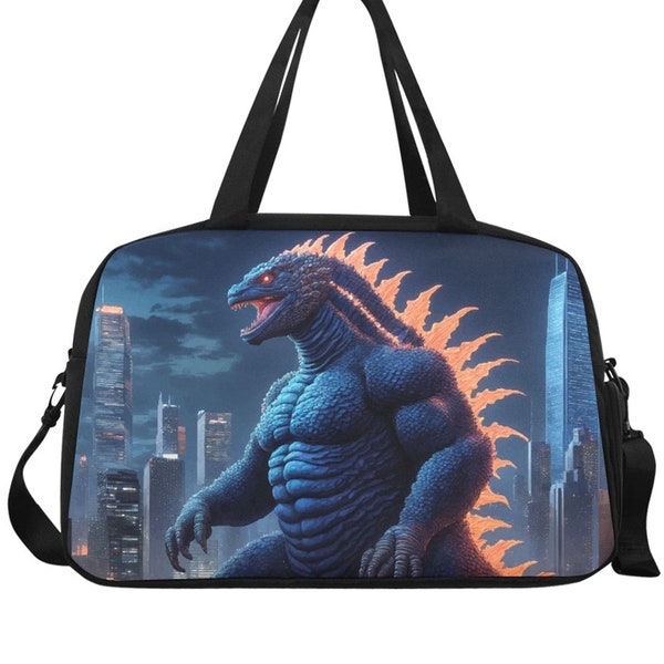 Duffel Bag Godzilla Travel Traveling gojira kaiju Black