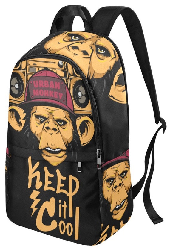 Monkey Backpack Bag Bags Handbag Ape Hip Hop Music Zoo Animal 