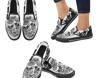 Damen Slip On Sneakers Schuhe Stiefel Smile Now Cry Later Chicano Cholo Mexikanisch US 12 11.5 11 10.5 10 9.5 9 8 7.5 7 6