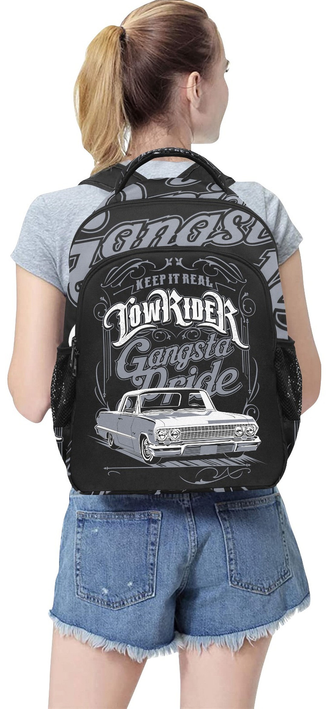 Lowrider Backpack Gangsta Pride Gangster Gangsters Cholo Chicano Vato ...