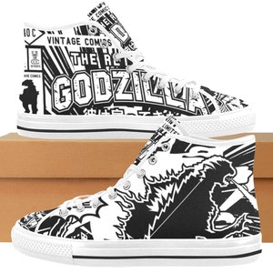 Men's Godzilla Vancouver High top Sneakers Monster Monsters shoes boots gojira kaiju japan sci fi US 14 13 12 11 10 9 8 7 6