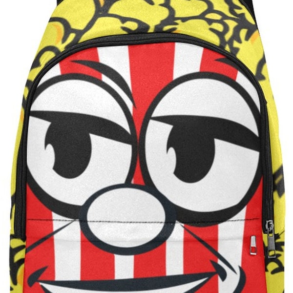 Popcorn Backpack Bag Bags Handbag cinema movie theater cartoon printed backpack personalized printed all over travel traveling