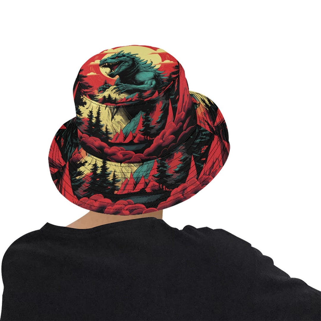 Bucket Hat Gojira Kaiju Scifi Japan Monster Etsy