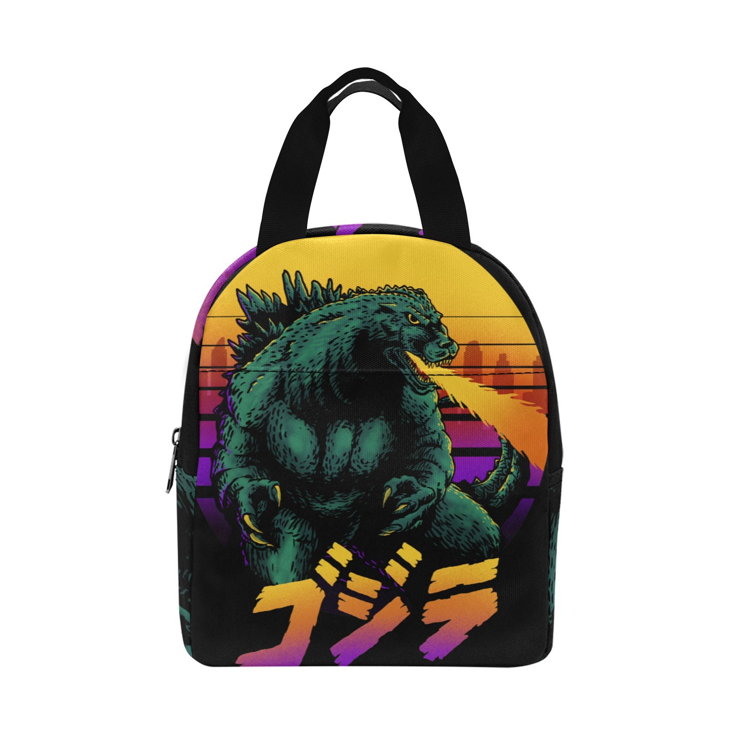 Godzilla Bolsa de almuerzo Bolsas de comida Picnic Lunchbox Bolso gojira kaiju Japon monstruo aislado Comics Arte Vintage Etsy Mexico