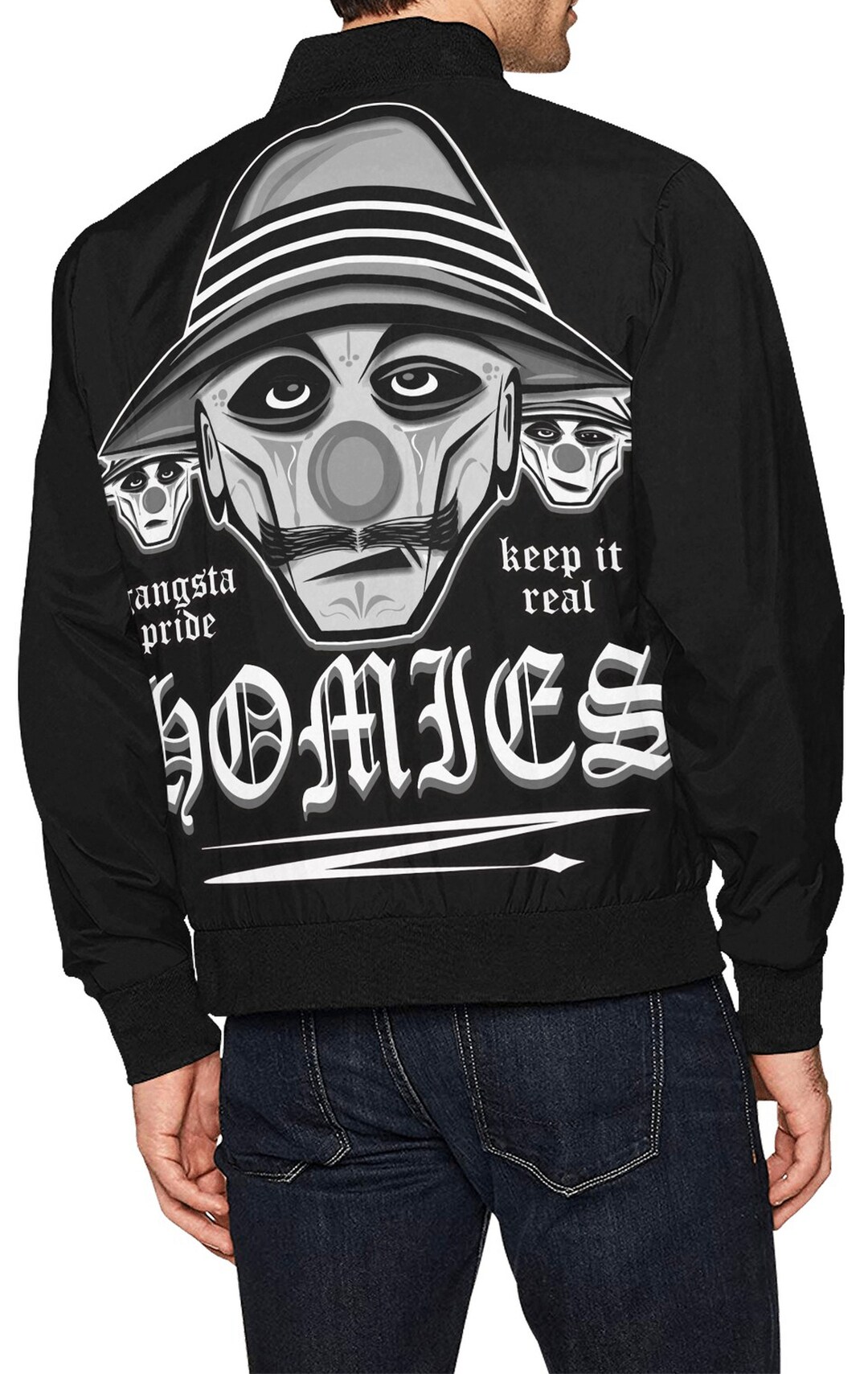 Homies Bomber Jacket Chicano Cholo Mexican Gangsta Thug Raider Etsy