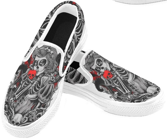 Men's La Catrina Slip on Sneakers Gangsta Shoes Boots Día - Etsy