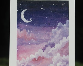 Purple Night Sky Print