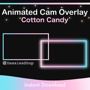 Twitch Animated Camera Overlay | Cotton Candy