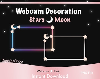 Twitch Camera Overlay Flair Decoration | Moon Star