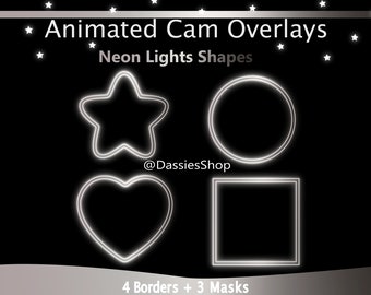 Twitch Animated Camera Overlay | Neon Lights Shapes - Mandalorian